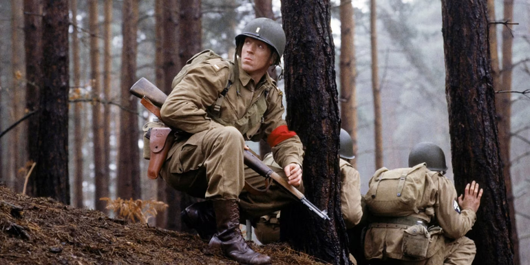 Winters in the forest during a field exercise in Band of Brothers