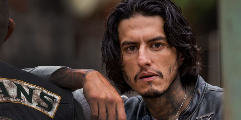 Coco (Richard Cabral) staring intensely in Mayans M.C..
