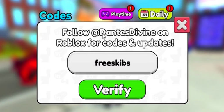 Roblox: Skibidi Tower Defense - the Codes tab