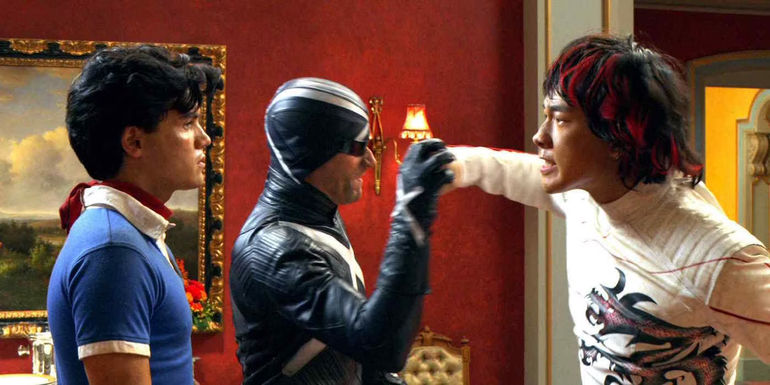 Emile Hirsch and Matthew Fox Rain in the live-action Speed Racer