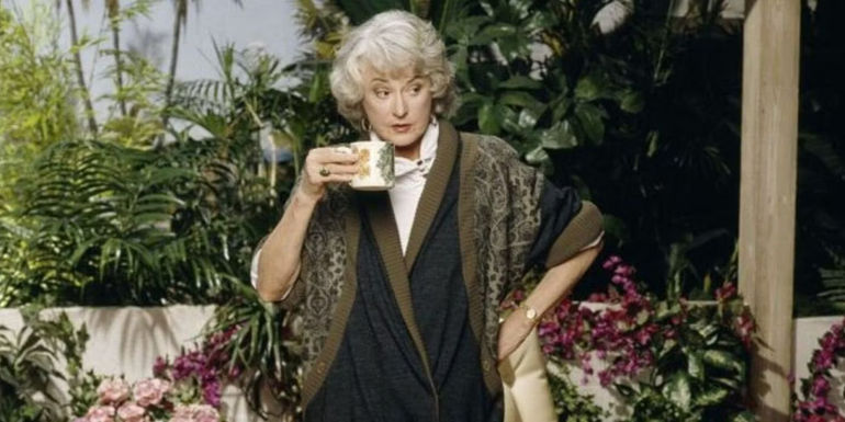 Dorothy (Bea Arthur) looks shocked in The Golden Girls
