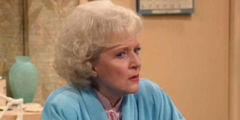 Rose Nylund (Betty White) surprised in The Golden Girls