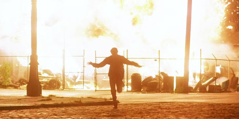 Goodfellas young Henry running after an explosion