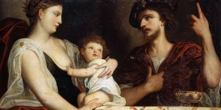 Painting of Roxana with Alexander IV and Aegus the son of Alexander the Great by Padovanino
