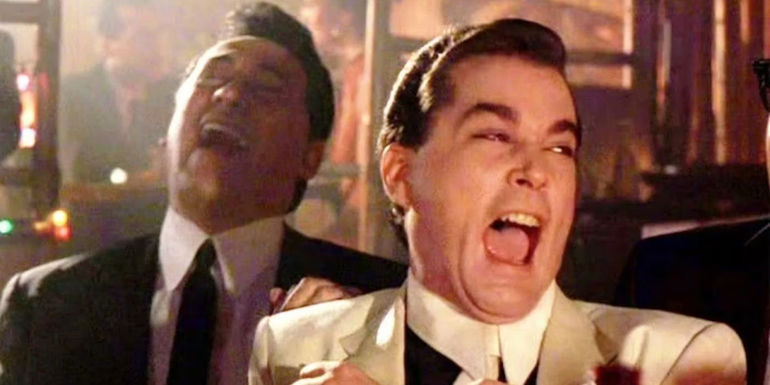 Ray Liotta laughing in Goodfellas