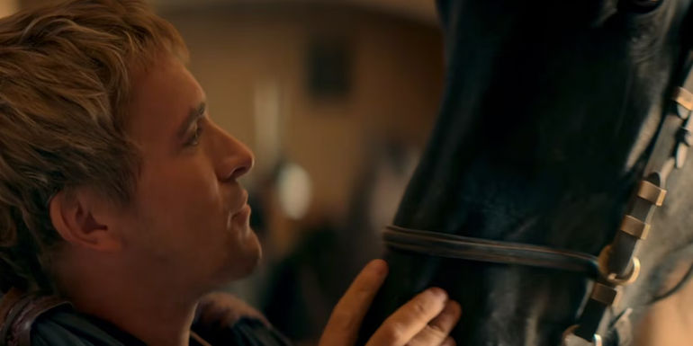 Alexander calming his horse in Alexander: The Making of a God.