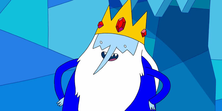 The Ice King smiling in Adventure Time