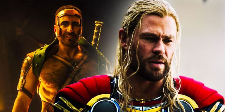 A split image of MCU's Thor and Hercules