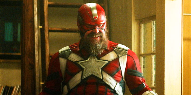 Red Guardian in costume in Black Widow
