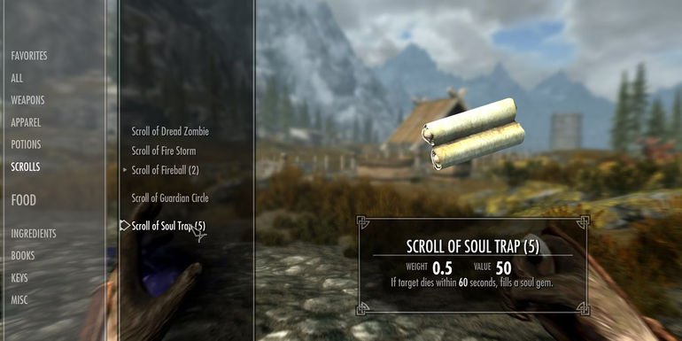 Scroll of Soul Trap in Skyrim