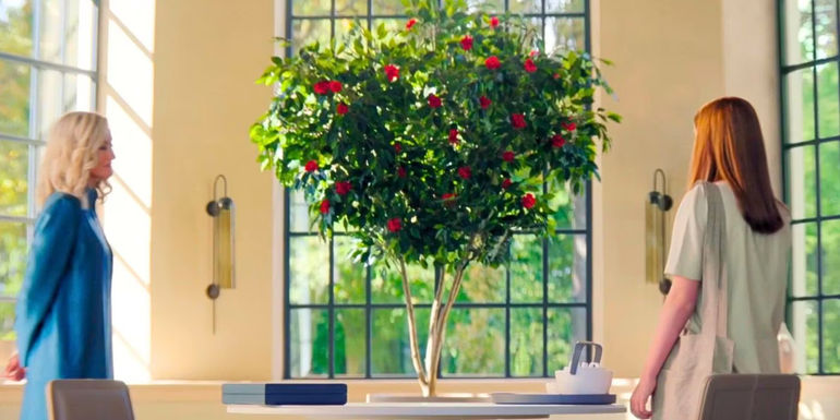 Dr. Halsey (Natascha McElhone) stares at a fruit tree while being held captive in Halo season 2 