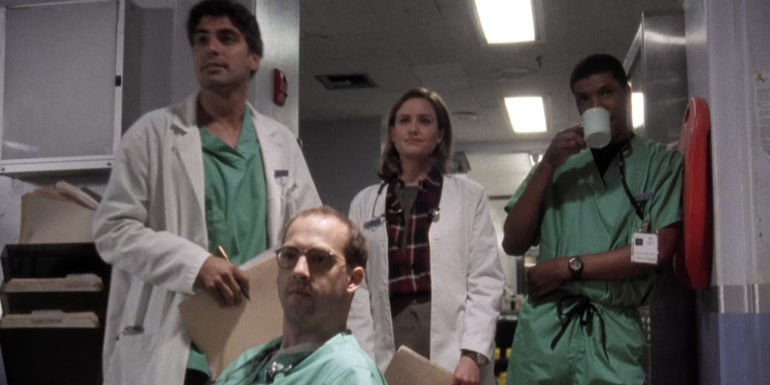 Ross, Greene, Lewis, and Benton in ER Season 1