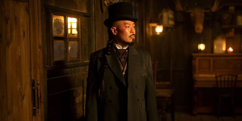 Hoon Lee as Wang Chao looks serious in Warrior season 3