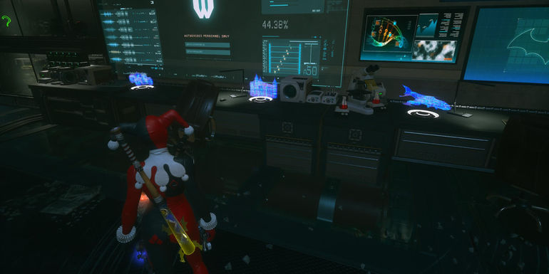 batman holograms of batmobile, wayne manor, batwing