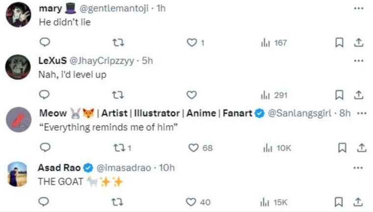 Fans react to the famous 