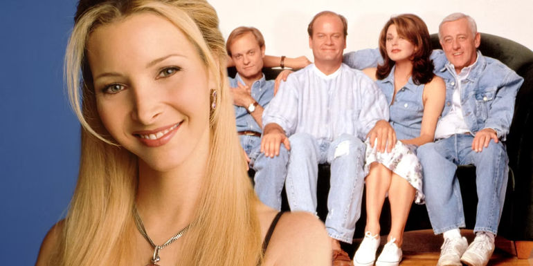 Lisa Kudrow with the cast of Frasier