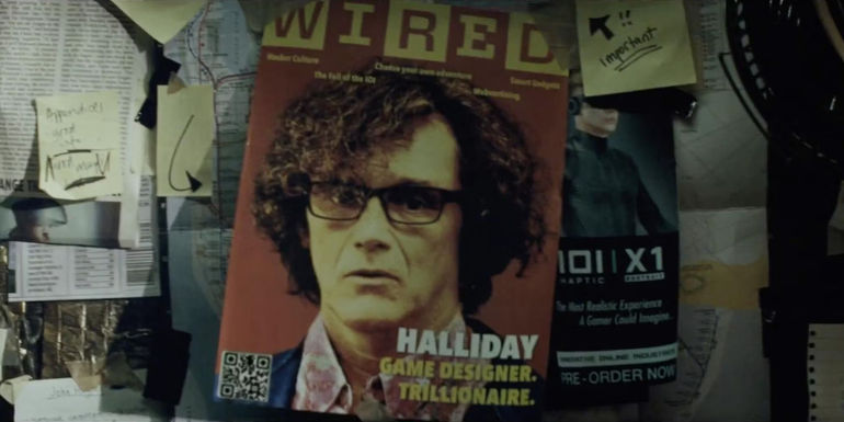 Halliday on a magazine cover in Ready Player One.