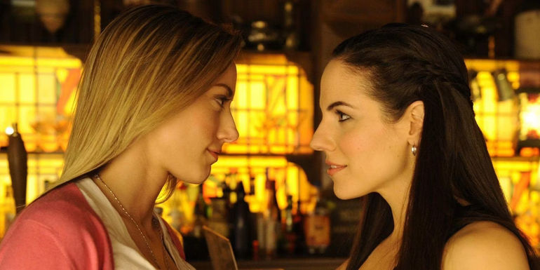 Lauren (Zoie Palmer) and Bo (Anna Silk) share a moment in Lost Girl