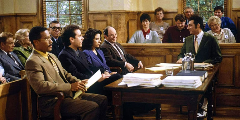 Seinfeld characters in courtroom in series finale