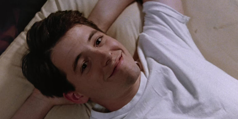 Ferris Bueller at the end of the movie