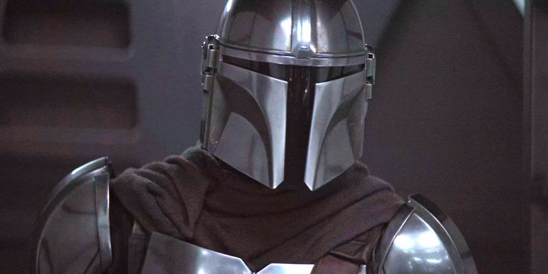 Din Djarin lands inside the New Republic prison ship in The Mandalorian season 1, episode 6