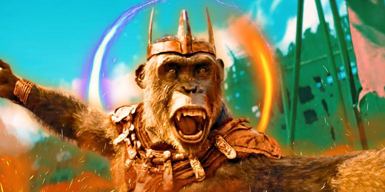 Proximus Caeser in Kingdom of the Planet of the Apes with a colorful background