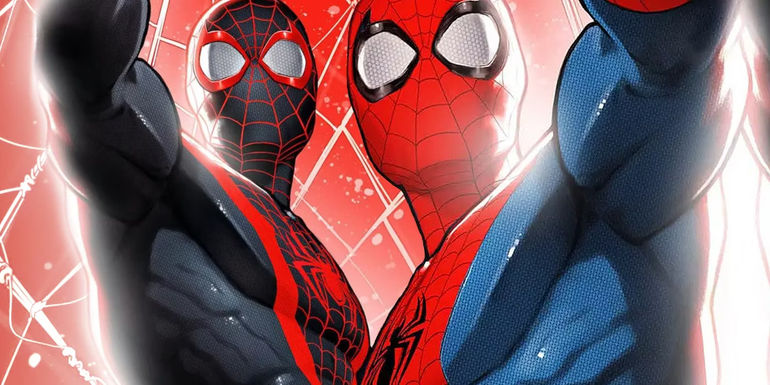 peter parker spider-man and miles morales spider-man unite spider-men