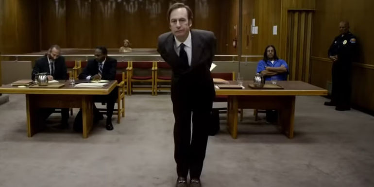 Saul Goodman leaning forward