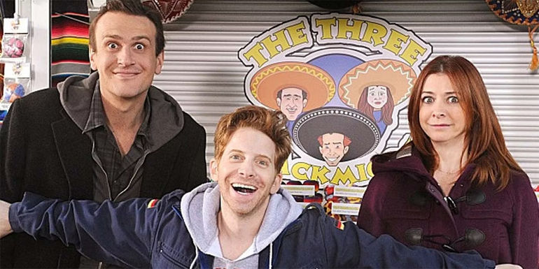 Seth Green with Jason Segel and Alyson Hannigan on How I Met Your Mother