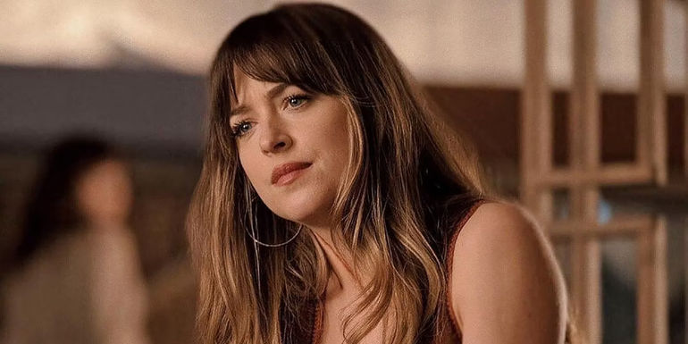Dakota Johnson looks worried in Bad Times at the El Royale