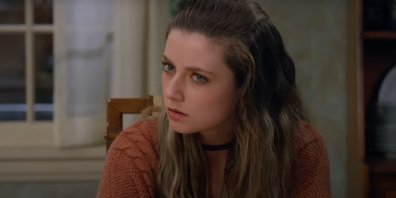 Georgia Whigham looking confused as Blaire Bennett in Ted