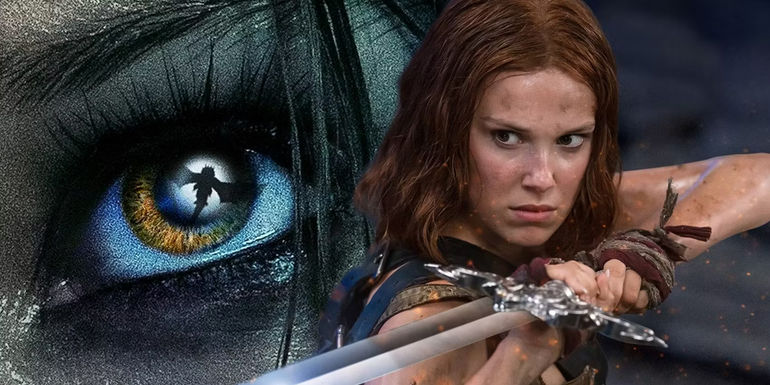 Millie Bobby Brown's Eye Reflecting a Dragon and Millie Bobby Brown Holding A Sword in Damsel