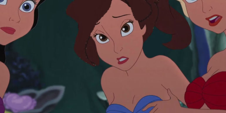 Aquata looks worried in The Little Mermaid