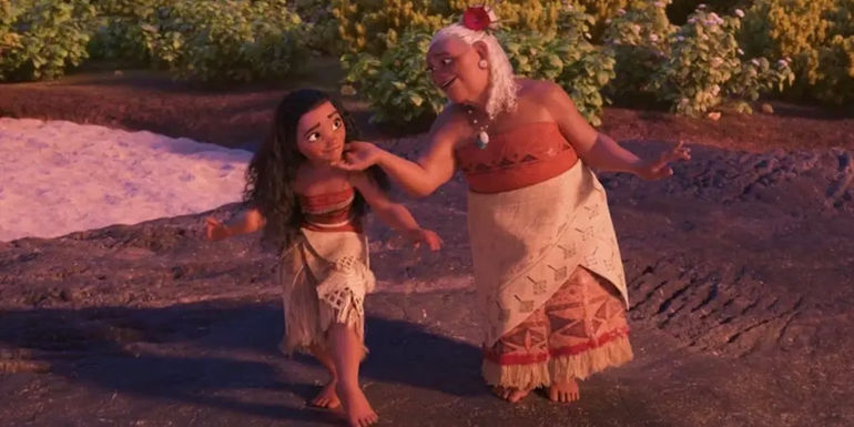 Moana and her grandma interacting in Moana