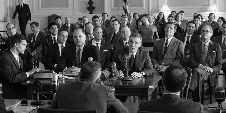 Senators talk about the appointment of Strauss to the Presidential Cabinet in Oppenheimer.