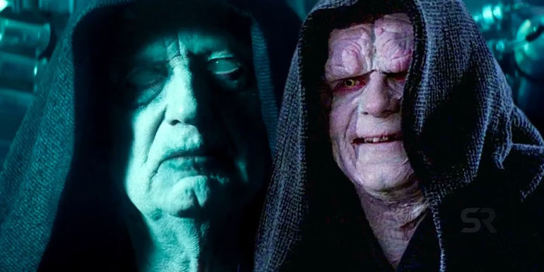 Zombie Palpatine in The Rise of Skywalker and the Emperor in Return of the Jedi