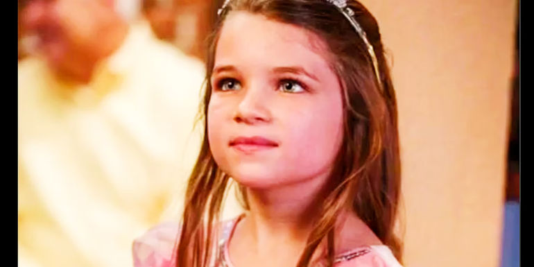 Young Missy with her head tilted up in Young Sheldon