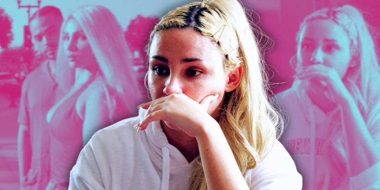 Montage of Sophie Sierra from 90 Day Fiance with pink background