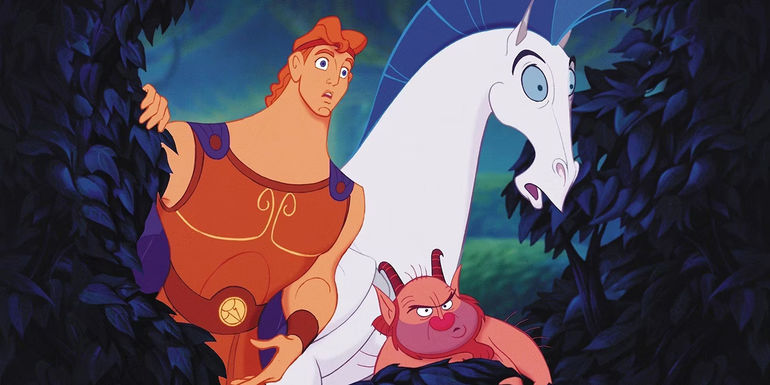 Hercules Pegassus and Phil peeking through the bushes