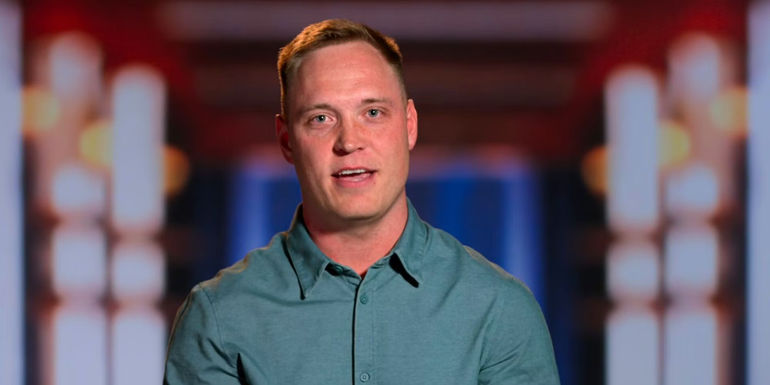 Love Is Blind season 6 Jimmy Presnell in teal button down for interview