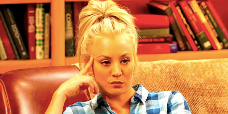 Penny looking bored in The Big Bang Theory