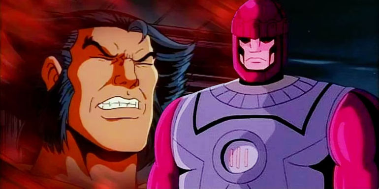 x-men the animated series wolverine and sentinel in blended image