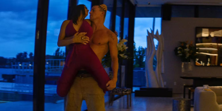 Salma Hayek and Channing Tatum in Magic Mike's Last Dance