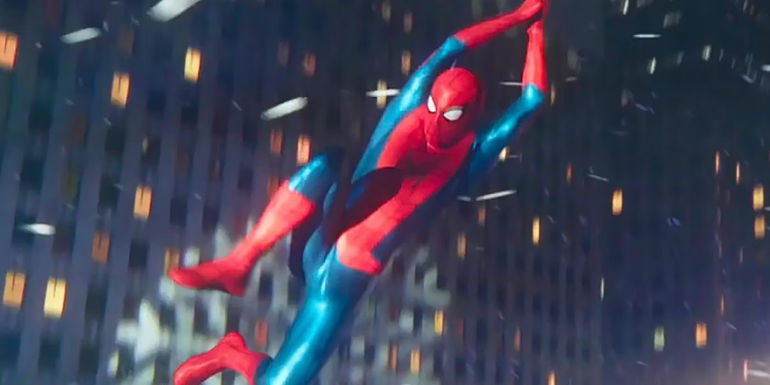 Spider-Man swings through New York in his new suit in No Way Home