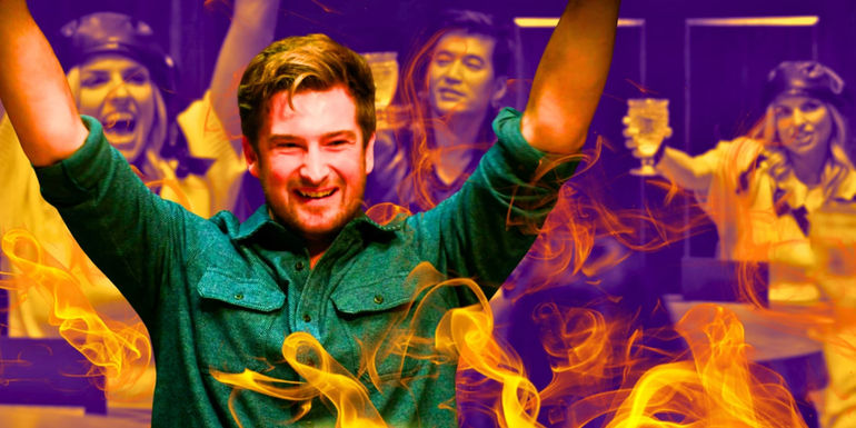 The Traitors US with Bergie with Kevin and Trishelle behind him