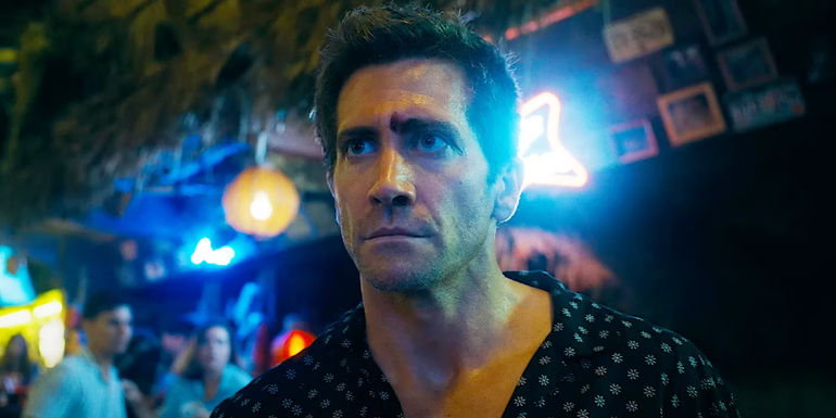 Jake Gyllenhaal looking serious as Dalton in Road House