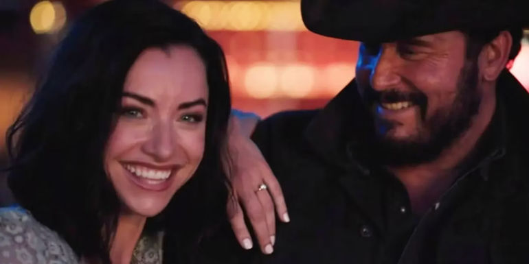 Hailey and Rip laughing together in Yellowstone