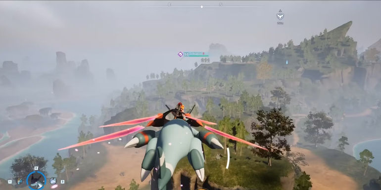 palworld player flying jetragon