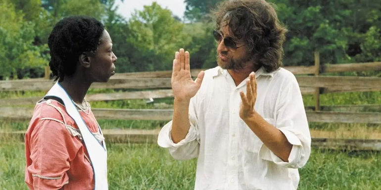 Steven Spielberg directing Whoopi Goldberg in The Color Purple