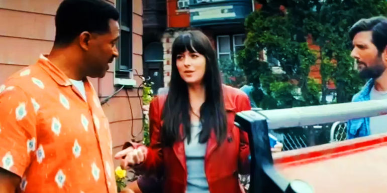 Cassie Webb at the family barbecue in Madame Web